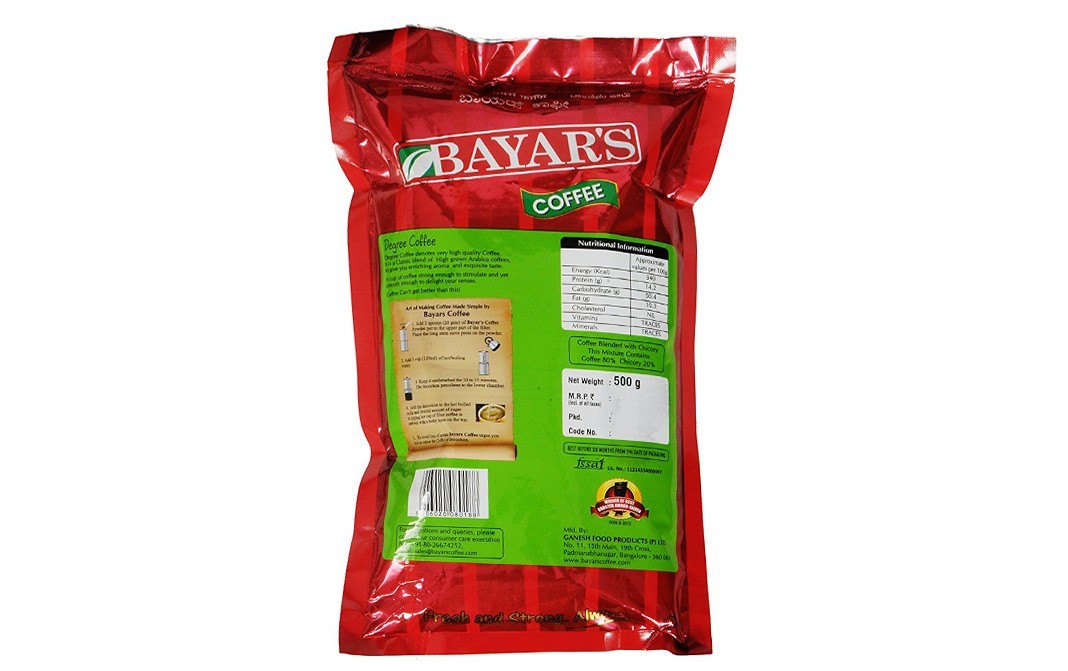 Bayars Coffee Eighty Degree Coffee   Pack  500 grams